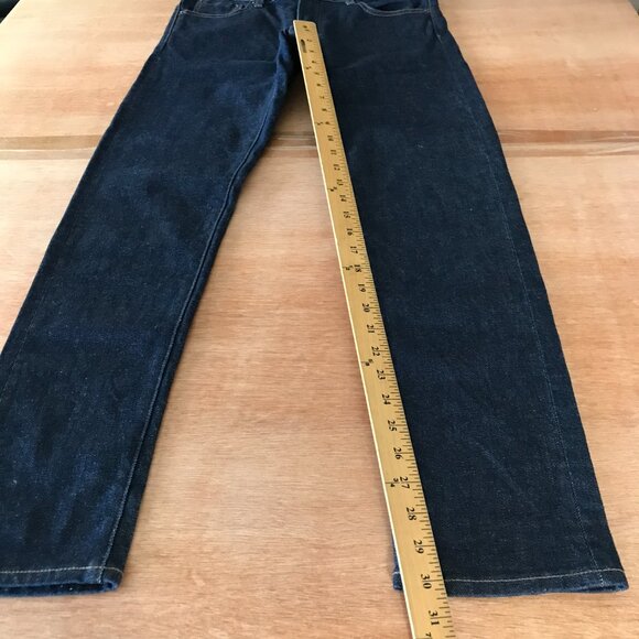 Uniqlo Slim Straight Jeans Men 32x32 Blue Mid Rise Kaihara Fabric Selvedge 16963 - Picture 8 of 14